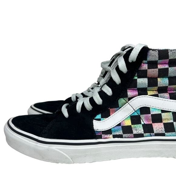 Vans High Top Iridescent Checkerboard Size 8.5 - Picture 4 of 5